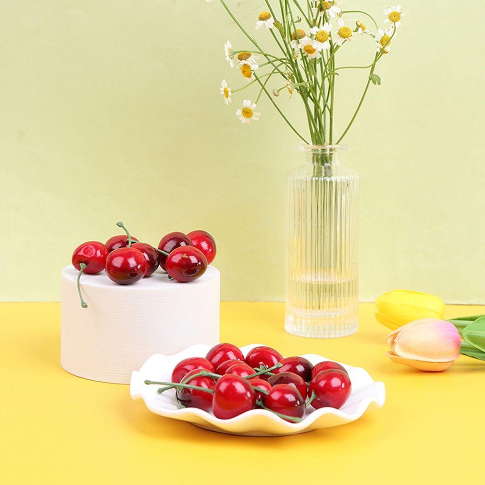 Мини-фруктовый орнамент, пищевые поделки, искусственная вишня, модель фрукта, красные вишни, искусственные вишни