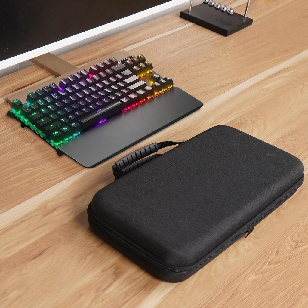 Linkidea Hard Travel Case Compatible with TKL Tenkeyless Computer Keyboard Carrying Case Protective Storage Box Bag Wireless/Wired Keyboards, 87-Key