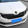 Car Sticker 2025 New 1pcs 8/9/10cm Car Emblem Badge Hood Front Rear Trunk Logo For Skoda Octavia Fabia Superb Kamiq Karoq Skoda