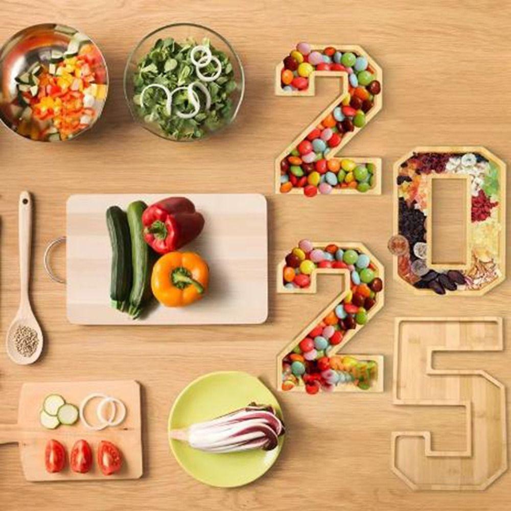 Large Wood Number Serving Tray Decorative Number Food Tray Chocolate