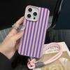 Чехол-браслет на руку с полосками для iPhone 11 12 13 Pro Max Чехлы iPhone 16 17 14 15 Plus Минималистичный INS С чехлом-шнурком
