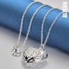 925 Sterling Silver Hollow Heart Pendant Necklace Fashion Wedding Jewelry
