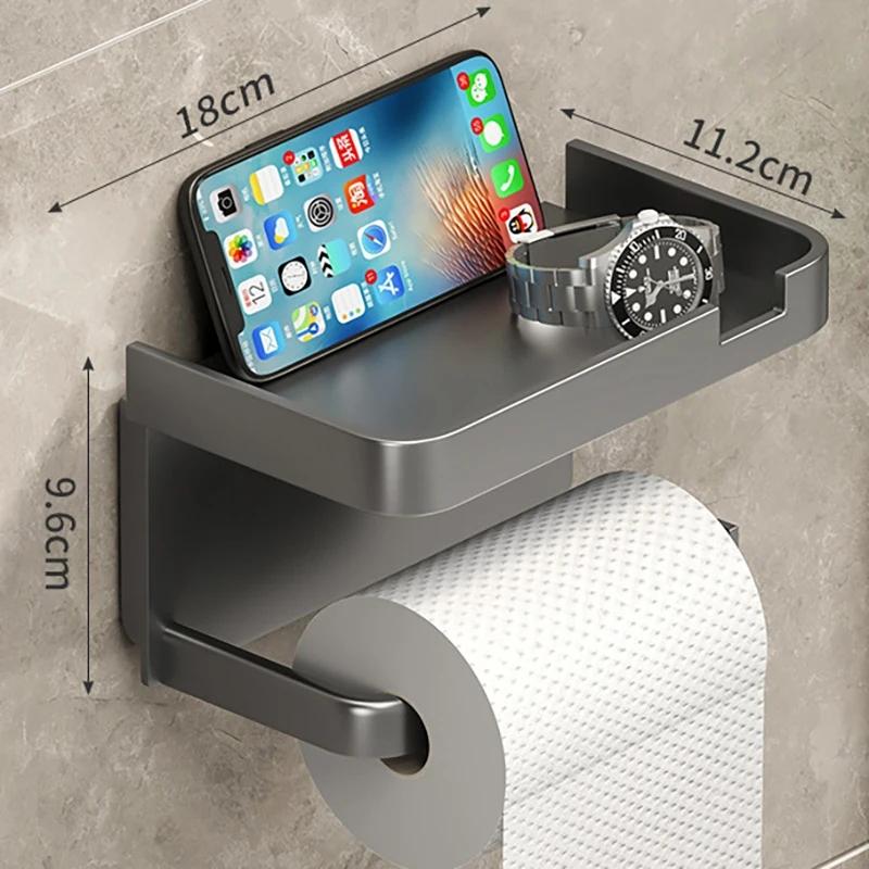 Настенный держатель для туалетной бумаги, нержавеющая утолщенная пластиковая полка для хранения для ванной комнаты, кухни, держатель для рулона туалетной бумаги