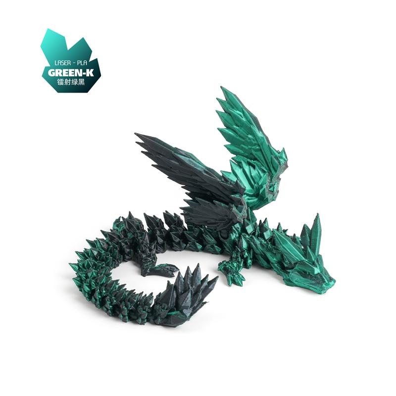3D Printed Dragon Colorful Gem Dragon Figurines Movable Joint Rotatable Articulated Dragon Crafts Desktop Western Style Ornament