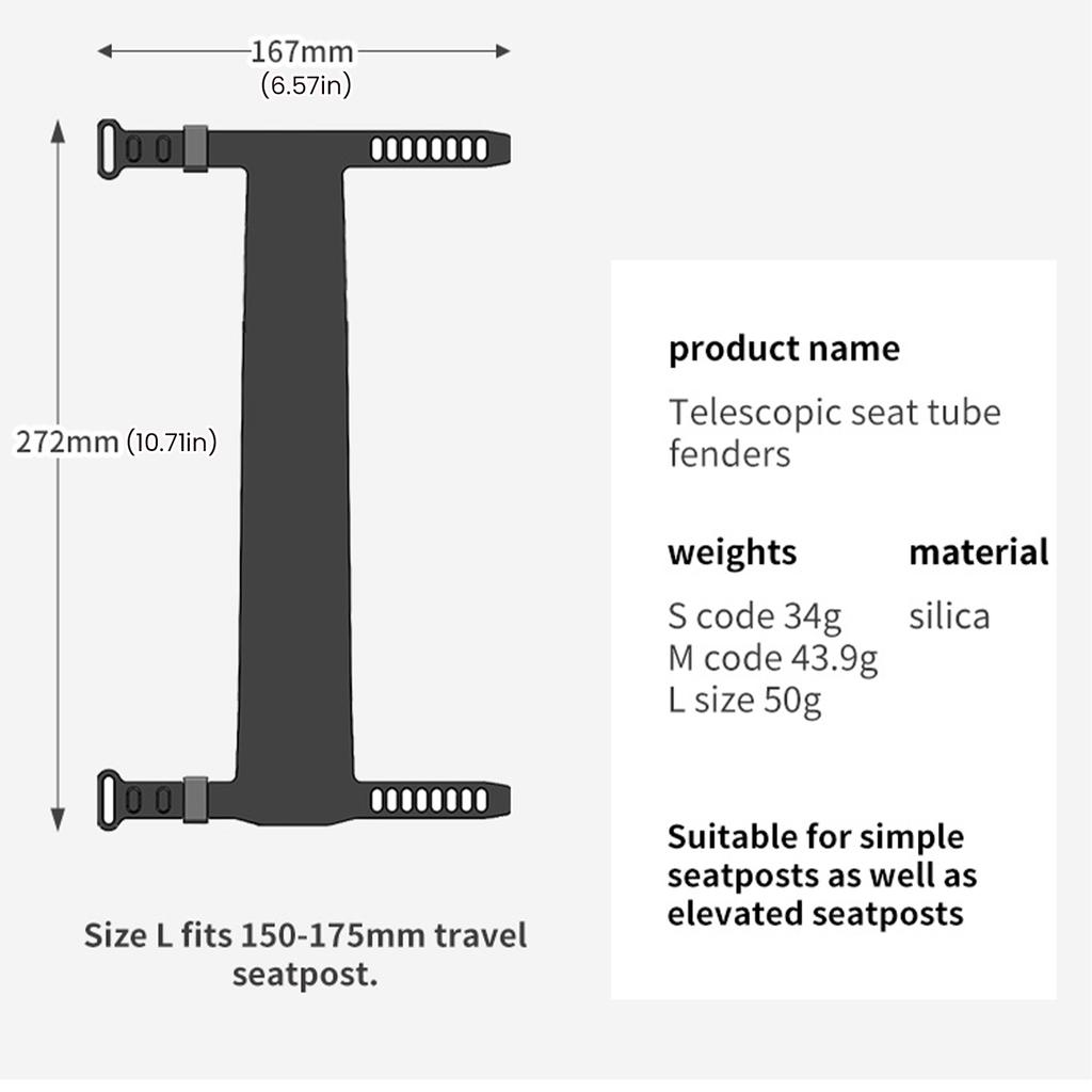 Велосипедное крыло на подседельный штырь Регулируемое Велосипеды Трубка Грязезащита Гравийная Защита Легко Установить Велосипедное Крыло на Подседельный Штырь для Велосипеда Защита от Мусора