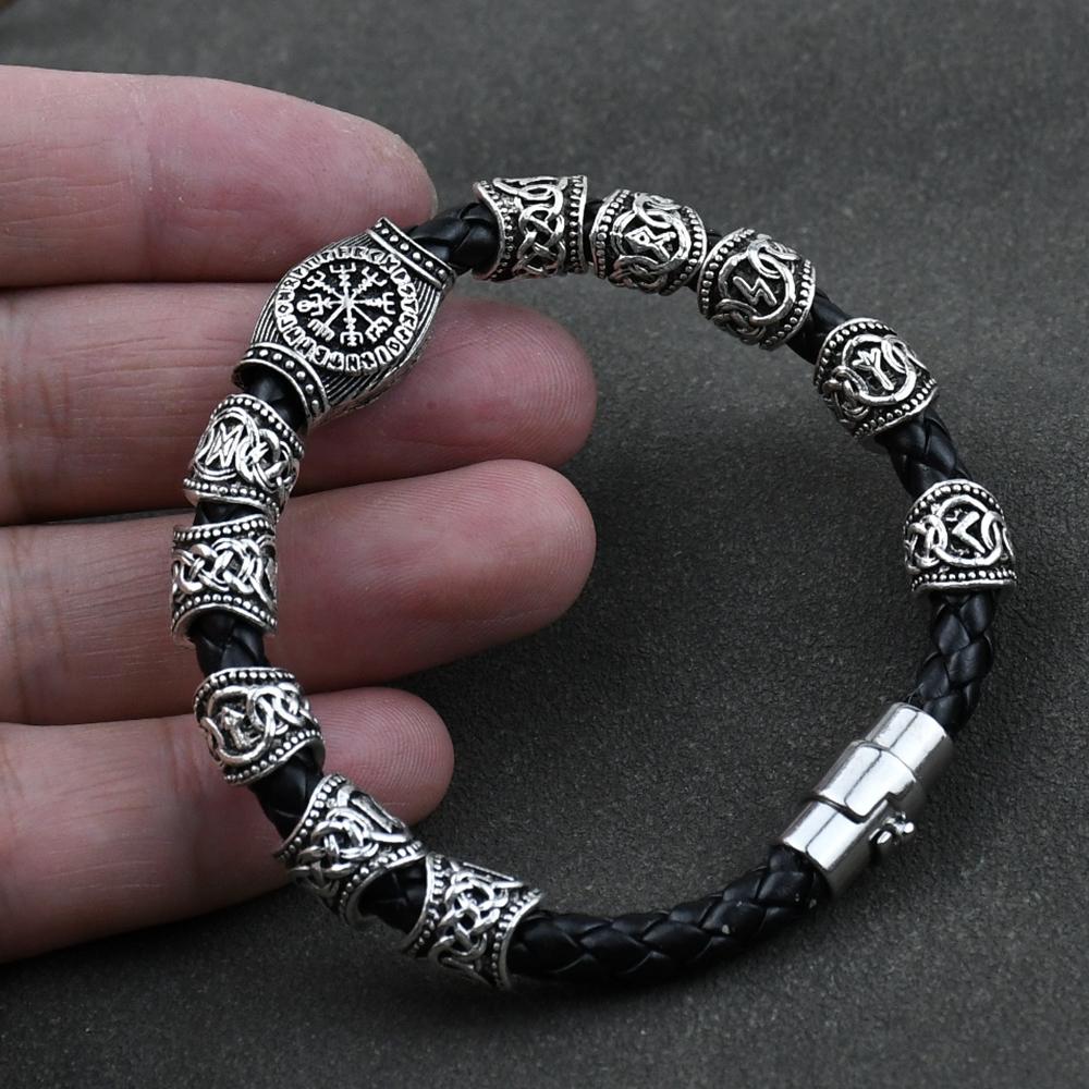Браслет с рунами викингов Vikingo 3 шт. / 11 шт. / 13 шт. / 15 шт. Бусины с рунами Компас Вегвизир Амулет Браслет викинга Славянский Аксессуар