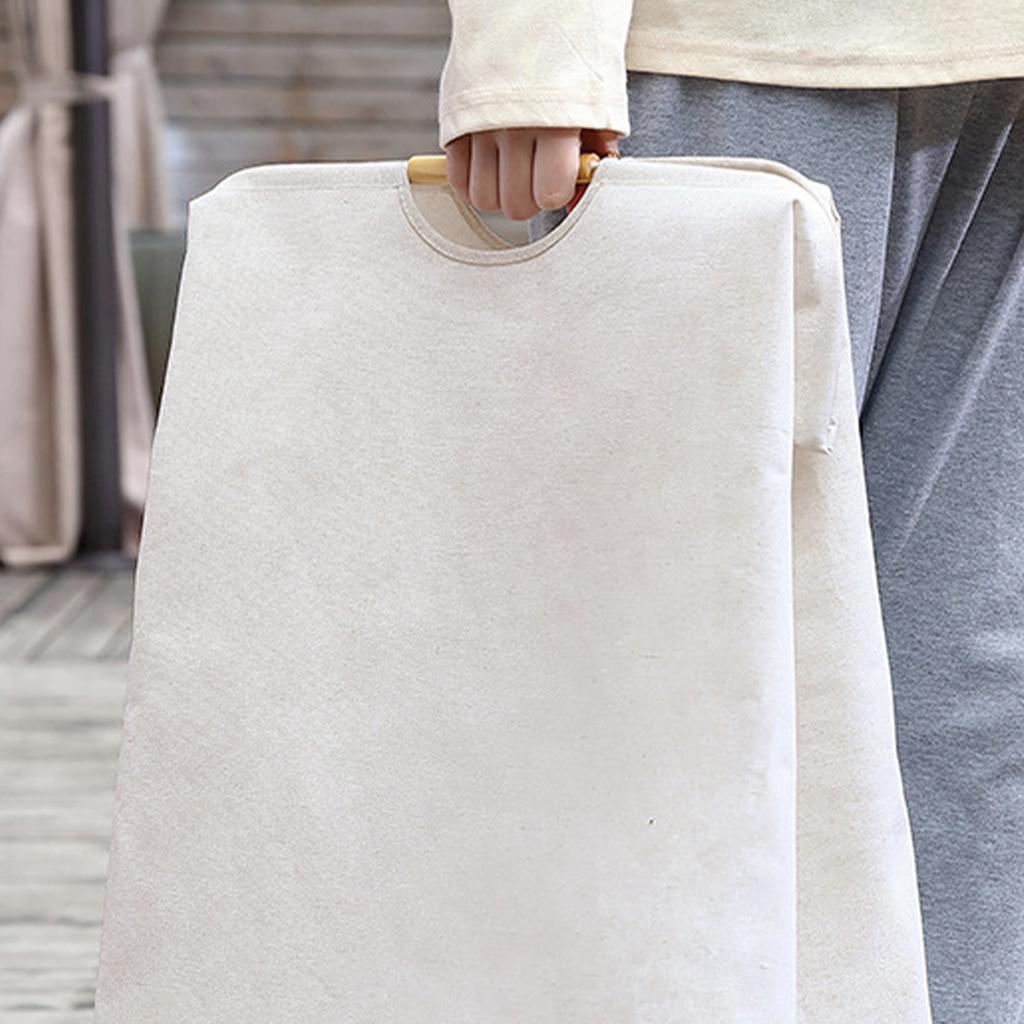 Большая корзина для белья, водонепроницаемая корзина для белья с деревянной ручкой для бытовой ванной комнаты