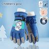 Детские зимние перчатки, водонепроницаемые теплые перчатки, плюшевые варежки для снега, сенсорный экран, лыжный спорт