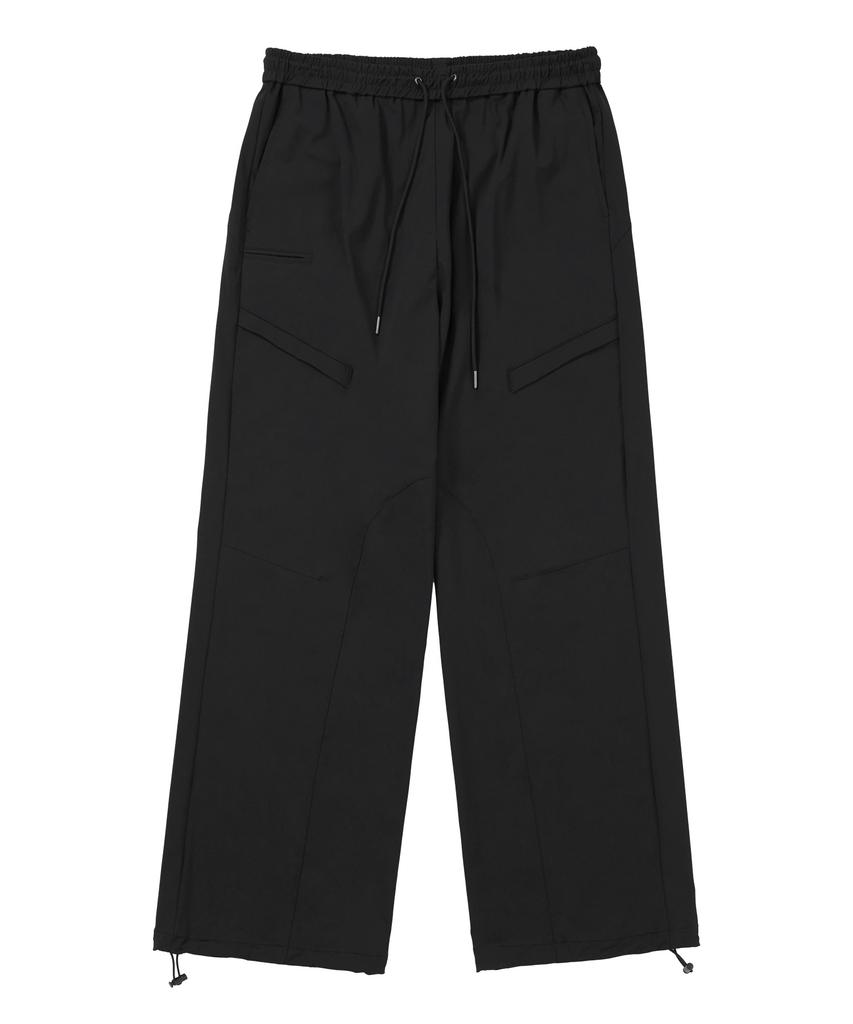 DRAW FIT [Модная Планета X Drawfit] Охлаждающие Свободные Брюки на Шнурке [Черный]