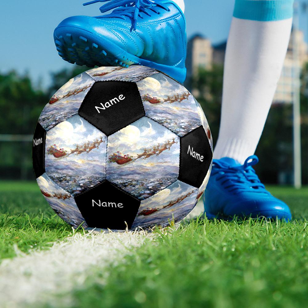 Custom Name Christmas Santa Claus Theme Size 5 Soccer Ball, Suitable for Both Indoor and Outdoor Matches, a Gift Suitable for Everyone.