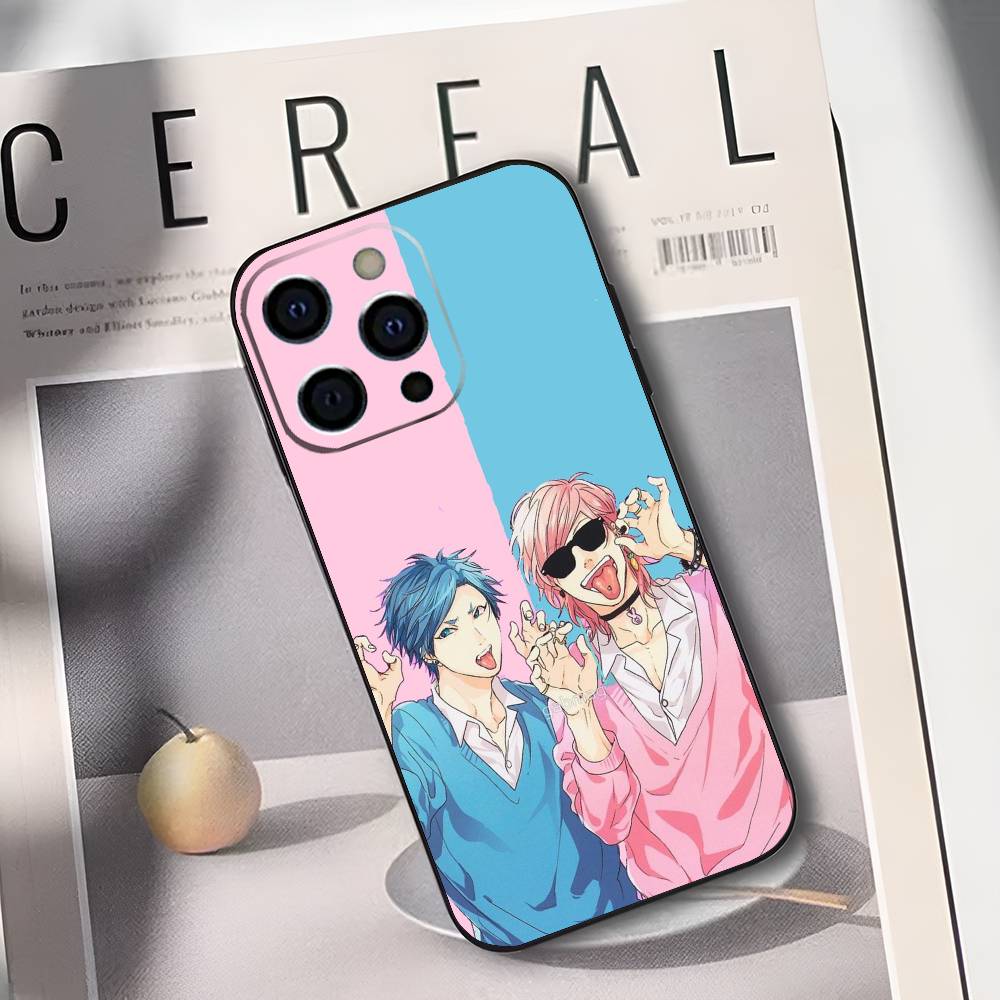 A-Аято Y-Юри Чехол для телефона Yarichin Club для iPhone 17,16,15,14,13,12,11 Plus,Pro Max,XS,Мягкий силиконовый черный чехол