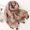 Роскошный Дизайн Принт Теплая Шаль Популярный 180X90см Большой Шарф Женская Мода Хлопковые и Льняные Шарфы Четыре Сезона Новая Бандана