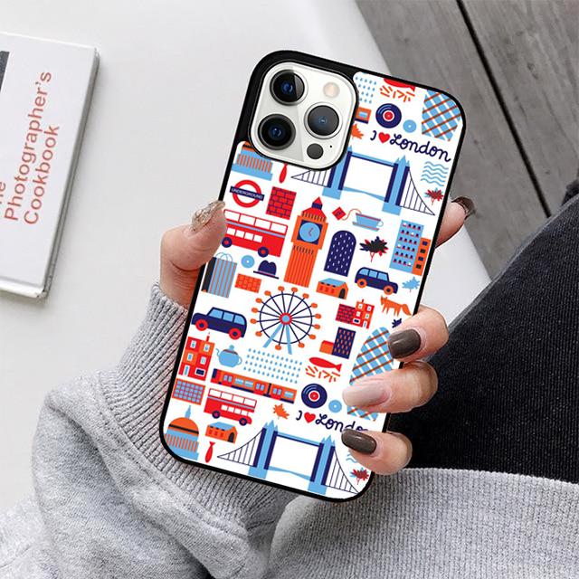 Лондонский Автобус Англия Биг Бен Чехол для Телефона Для iPhone 17 Air 16 15 14 13 12 11 Pro Max Plus Max Чехол Оболочка coque