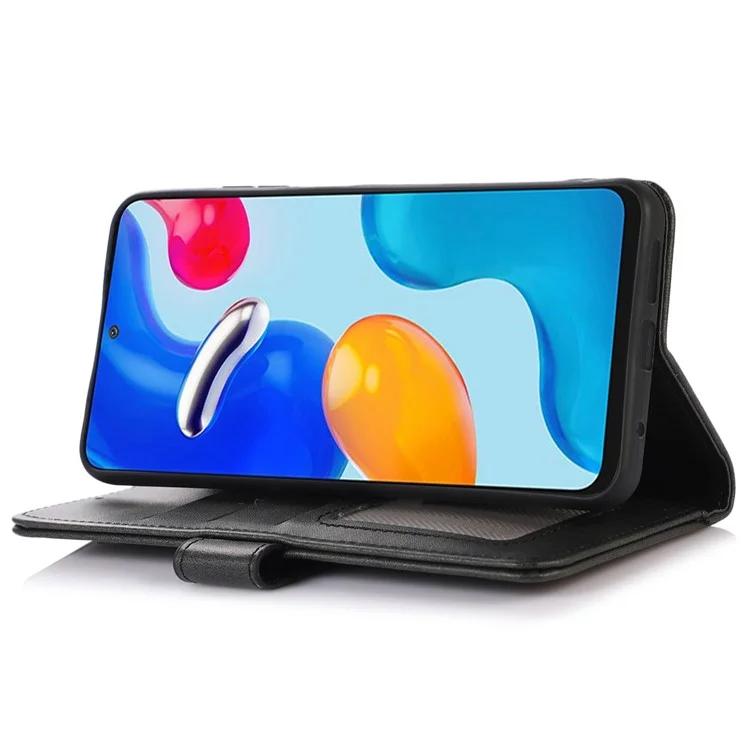 For iPhone 16 Pro Case Cowhide Texture Leather Wallet Phone Leather Cover - Black