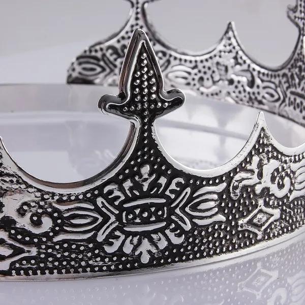 Crowns For Silver Men Antique King Crown Mens Crown For Prom King Party Decorations Royal Medieval Crown And Scepter Costume Accessories