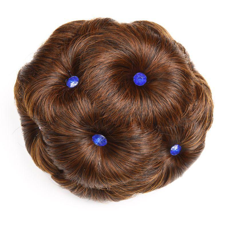 1 шт. Синтетический пучок для волос, заколки-бублики с бриллиантами, красочные, блестящие, для женщин, заколка-краб для хвостика, реалистичный парик, инструменты для укладки