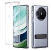 KEYSION Прозрачный чехол для Huawei Mate X6 X5 X3 Жесткий ПК Металлический Подставка Противоударный Чехол для телефона со стеклянным защитным экраном