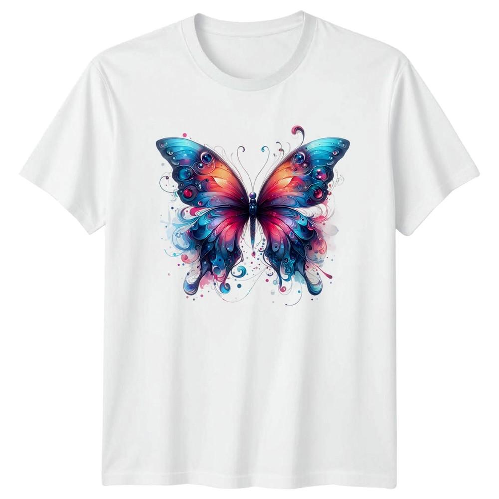 Vibrant Butterfly Wings Animals Unisexs Unisexs Graphic T Shirt Nature Tee