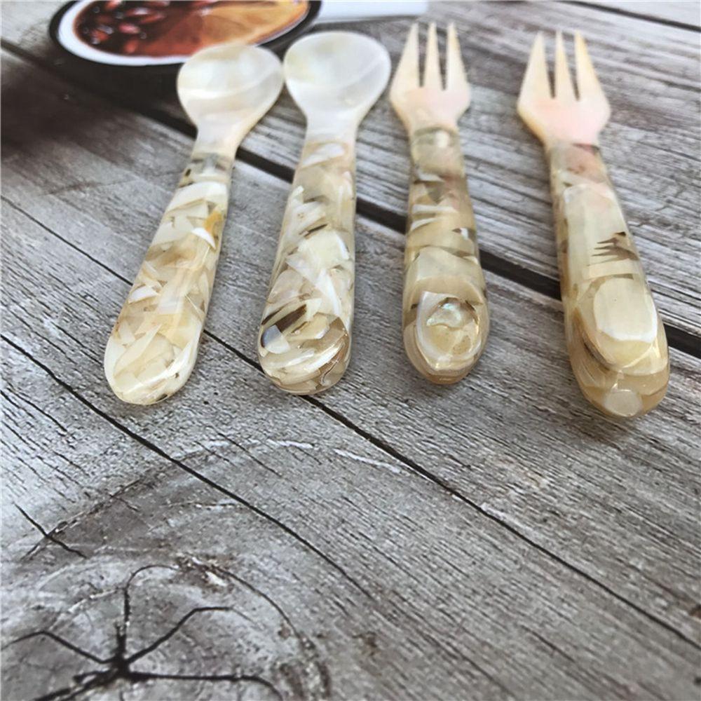 Kitchen Tool Condiment Conch Scoop Natural Caviar Ice Cream Dessert Spoon Teaspoon Fork Shell Spoon