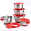 High Quality 304 Stainless Steel Salad Bowl Silicone Handle With Non-Slip Bottom Kitchen Mixing Bowls with Cover Food Container