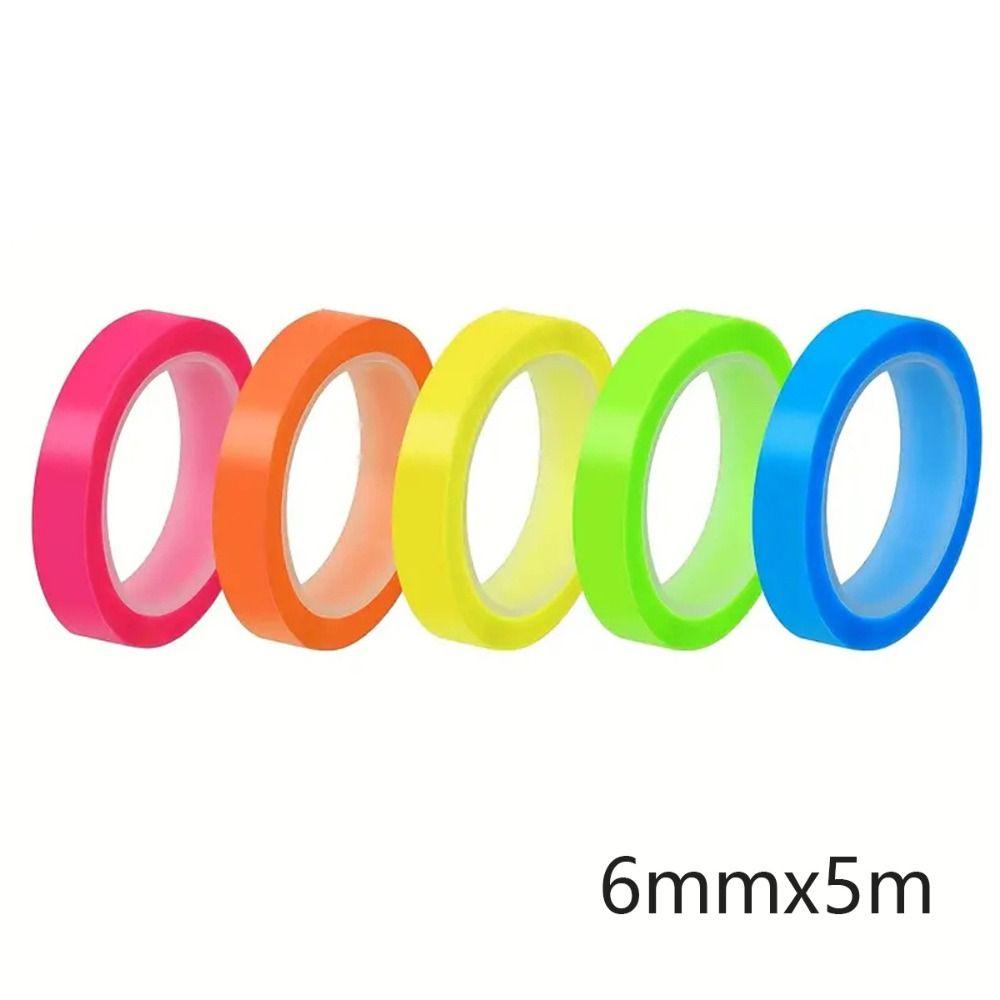 Transparent Fluorescent Index Tabs 5 Rolls Label Stickers Highlighter Sticker  DIY Scrapingbook