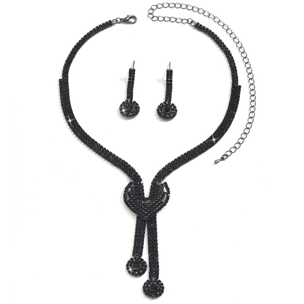 Свадебная и повседневная одежда Темперамент Супер Вспышка Бриллиантовое Ожерелье Серьги Браслет Комплект из трех предметов