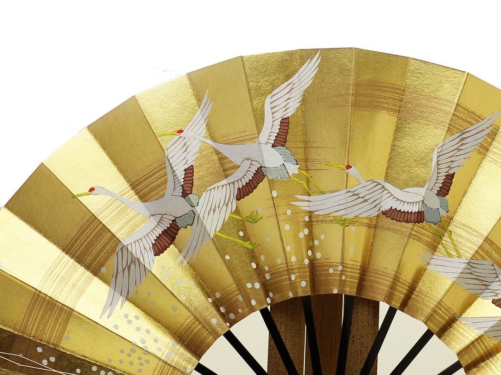 Декоративная кукла Kyoto Five 9 5 Сделано в Поставляется с вентилятором Японский Вход Японский стиль Новый год Высота 29 x Ширина 51 см, когда Вентилятор, Вентилятор, Журавли, см, минуты,