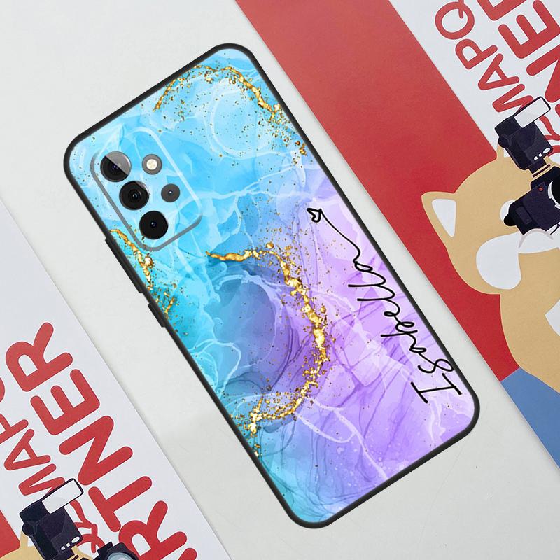 Personalised name wotercolour rainbow Phone Case For Samsung Galaxy A53 A33 A23 A13 A52 A32 A22 A12 A51 A71 A14 A24 A34 A54 A21S