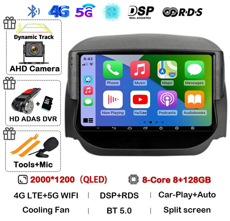 Android 14 Carplay Auto для Ford EcoSport Eco Sport 2014 2015 2016 2017 2018 Автомобильный радиоприемник GPS 4G+WIFI Мультимедийный стереоплеер QLED