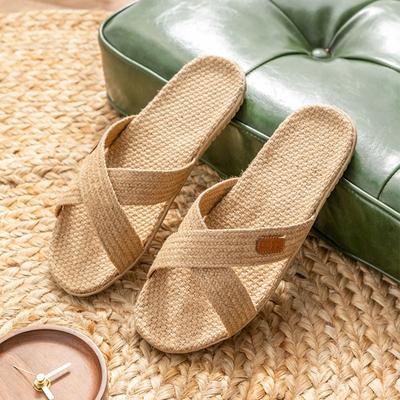 Женские домашние льняные туфли Four Seasons, крутые сандалии для пар, домашние туфли Four Seasons из хлопка и серебра