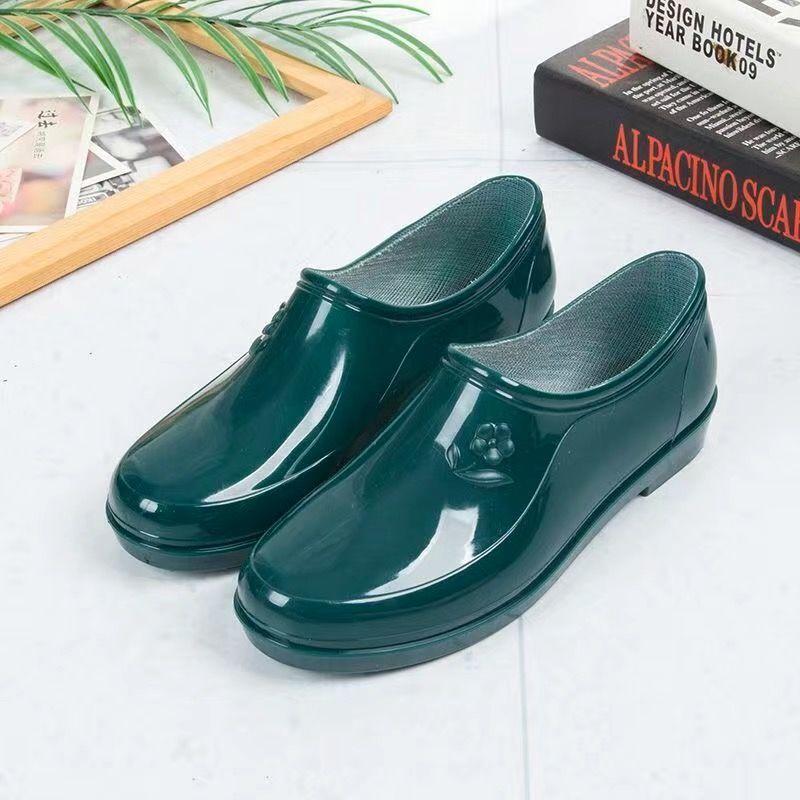 New Shallow Mouth Four-season Rain Shoes Women's Short Tube Non-slip Waterproof Shoes Low-top Work Rubber Shoes