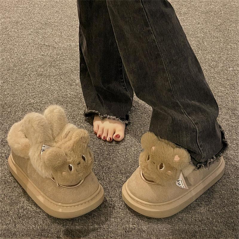 Молочные сапоги-угги медвежонок Хуху женские зимние новые на толстой подошве с начесом утолщенные теплые пушистые хлопковые туфли