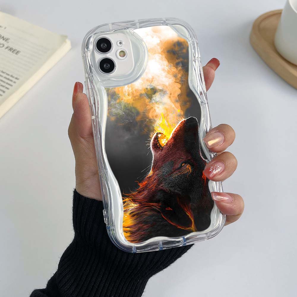 Samsung Galaxy A24 A14 для iPhone 15 Xiaomi Poco X5 Redmi 13C 12C Huawei Honor 90 Infinix Чехлы для телефонов A39 Эксклюзивный волк-тигр Кремовый мягкий чехол