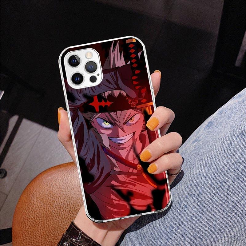 Черный чехол для телефона с аниме-рисунком C-Clovers для iPhone 13 12 Mini 11 Pro Max XS XR X SE 7 8 Plus 5S 5 6S 6 Подарок Печатный чехол Fundas