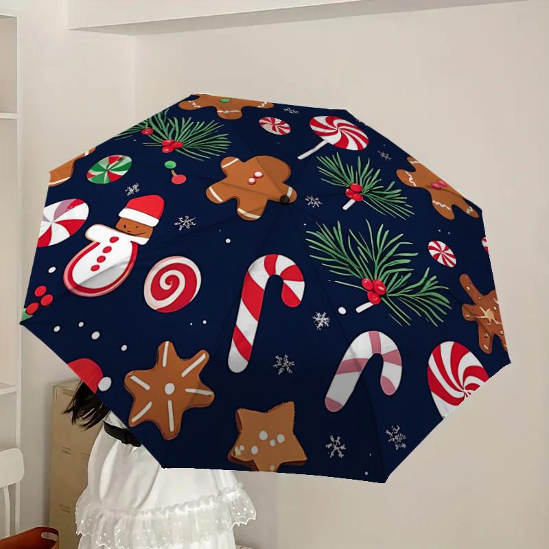 1pc Cookies Automatic Folding Umbrella, Heavy-Duty 8-Rib Construction, Perfect for Everyday yy251114130