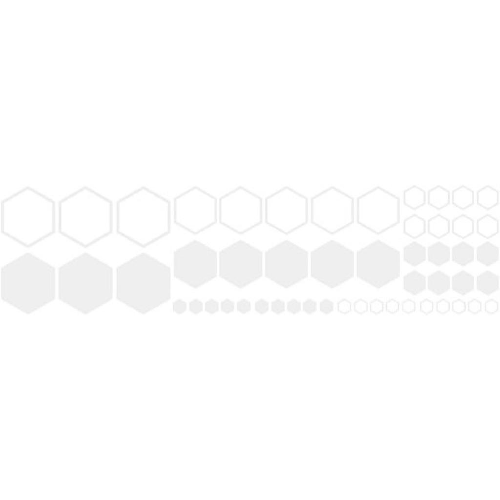 52 PCS Honeycomb Decals Vinyl Hexagonal Graphics Sticker Car -White