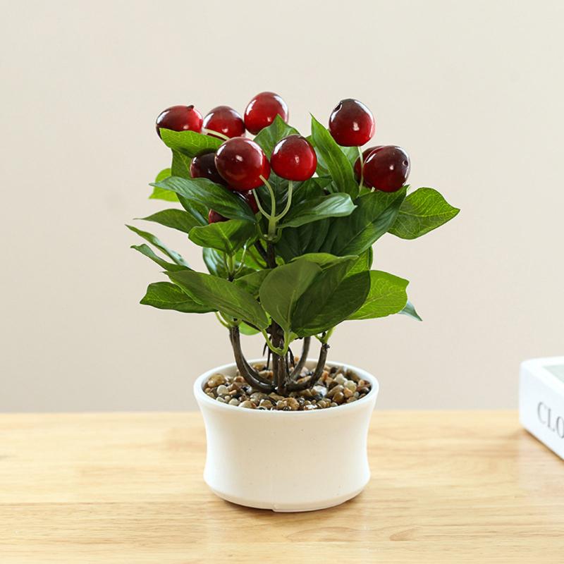 Искусственные имитированные фрукты, бонсай, украшения, красочные искусственные горшечные растения для дома, гостиной