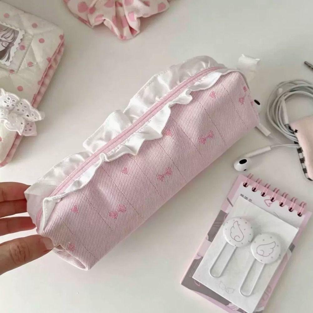 Ballet Pen Bag Bow Embroidery Stationery Bag Kawaii Stationery Organizer  Students