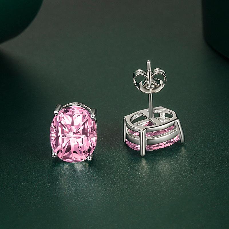 BELLA BOX Роскошные женские овальные серьги-гвоздики 8*10 мм, подарок на свадьбу и помолвку
