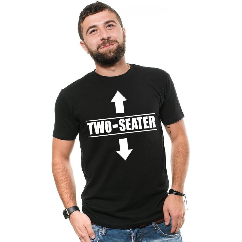 Two Seater Funny T-Shirt Mens Funny Shirt Two-Seater Tee Shirt