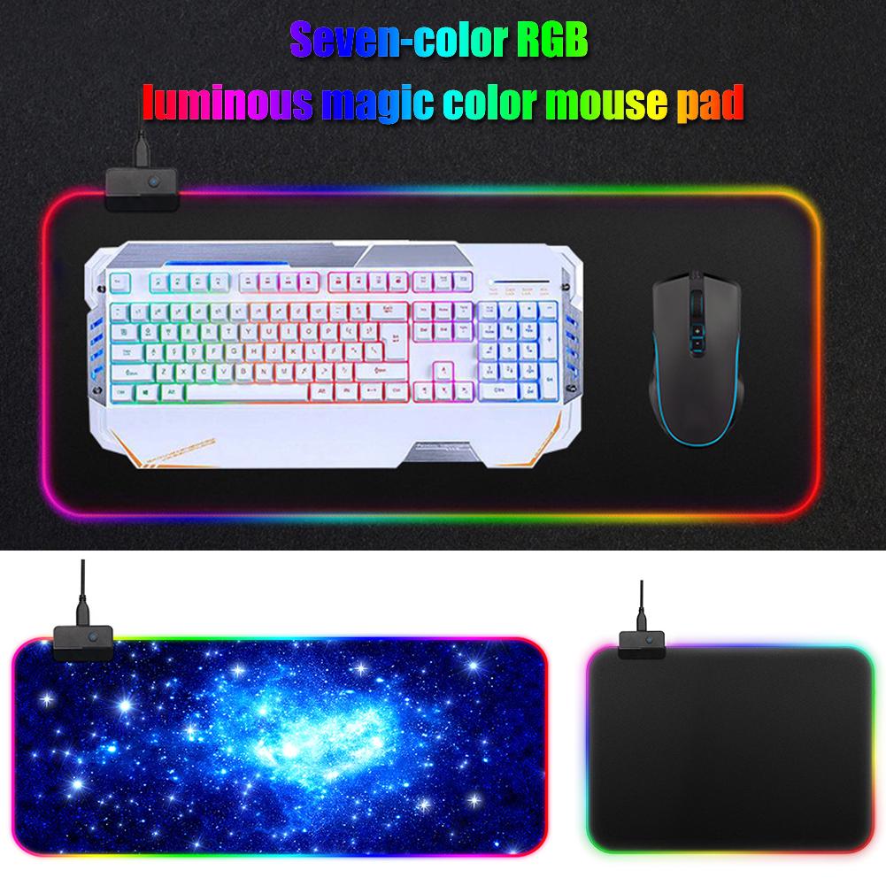 Очень большой коврик для мыши RGB LED подсветка ПК компьютер звездное небо подсветка коврик для мыши игровой коврик для клавиатуры стол