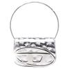 DIESEL Mirror Effect Chain Polyurethane Shoulder Crossbody Handbag Women handbag Silver X08396P6714H0535