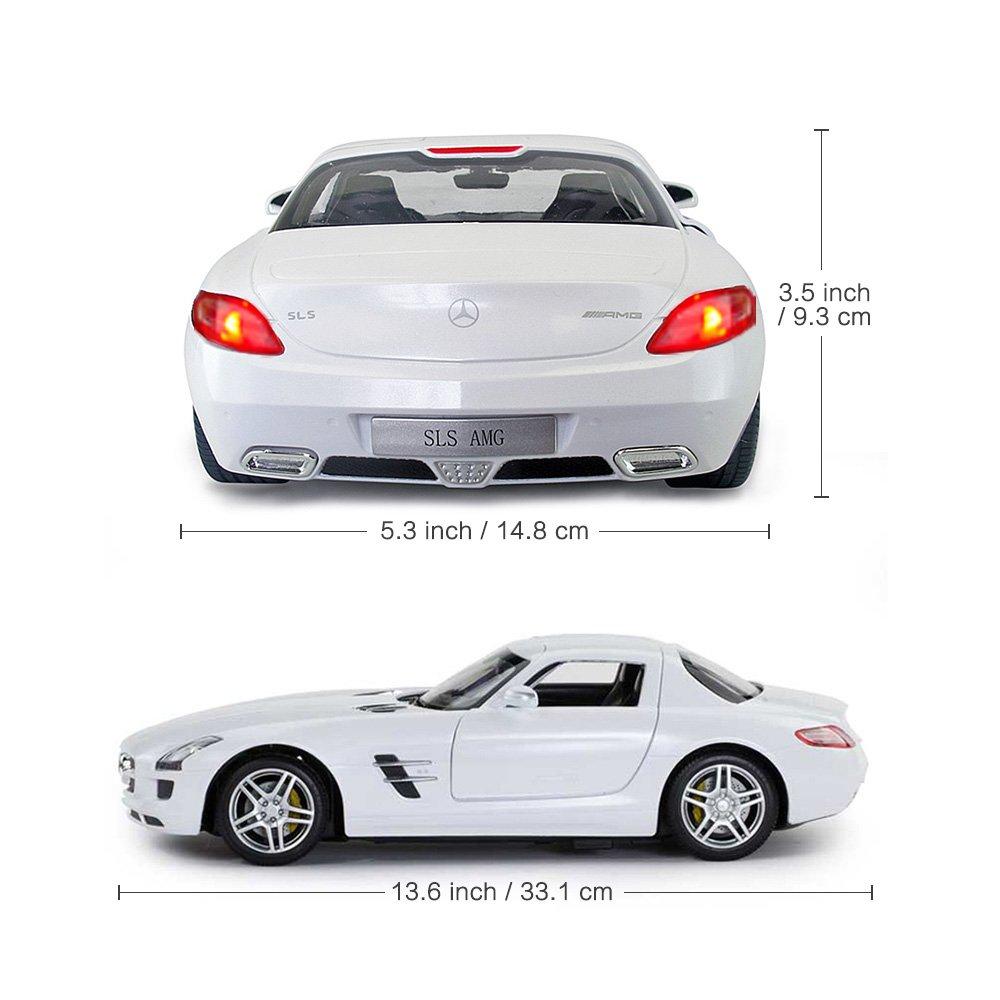 Радиоуправляемая машина RASTAR 1:14 Mercedes-Benz SLS AMG, 2,4 ГГц, белая, с открывающимися вручную дверями, для детей