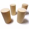 Set of 4 Japanese Cypress Wood Planks, Round Bars, and Blocks (40mm Diameter X 80mm, Knot-Free)