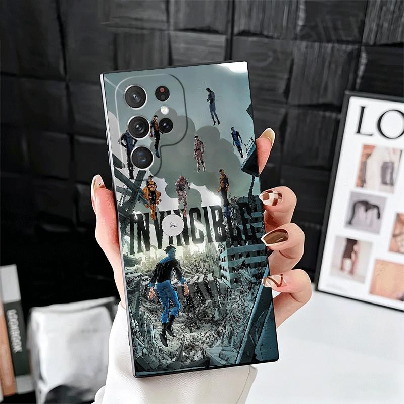 I-Invincible Anime Soft Phone Case for Samsung Galaxy S26 S25 Edge S24 Ultra S23 Plus S22 S21 FE S20 Black Cover Back Shell