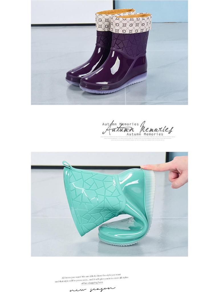 Женские гелевые нескользящие водонепроницаемые резиновые сапоги - Толстые, износостойкие, с коротким голенищем, для лета