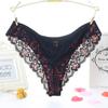 Sexy Printed Panties Women Lace Low-Rise Briefs Breathable Embroidered Underwear Transparent Thong