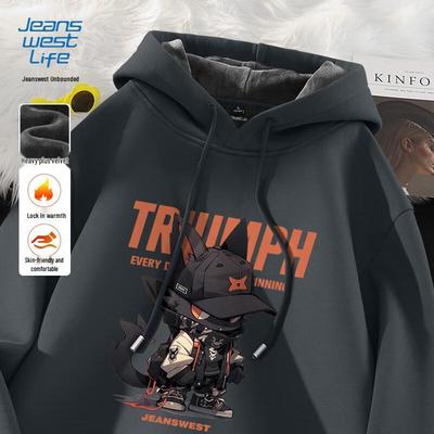 Мужская толстовка с капюшоном из плотного флиса Jeanswest Life