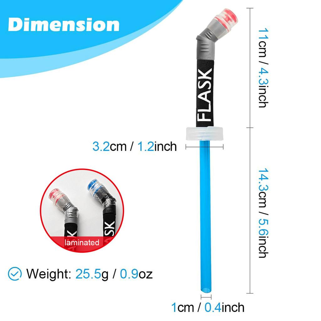 Folding Soft Flask Straw Soft Drink Water Kettle Flask Replacement Straw Lid for Hiking Bicycling Running Climbing