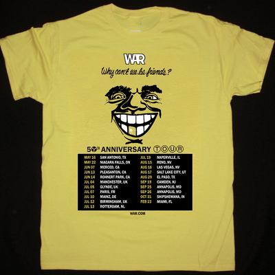 WAR Band Why Can039t We Be Friends 50th Anniversary Tour T Shirt Full Size S-5XL